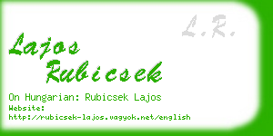 lajos rubicsek business card